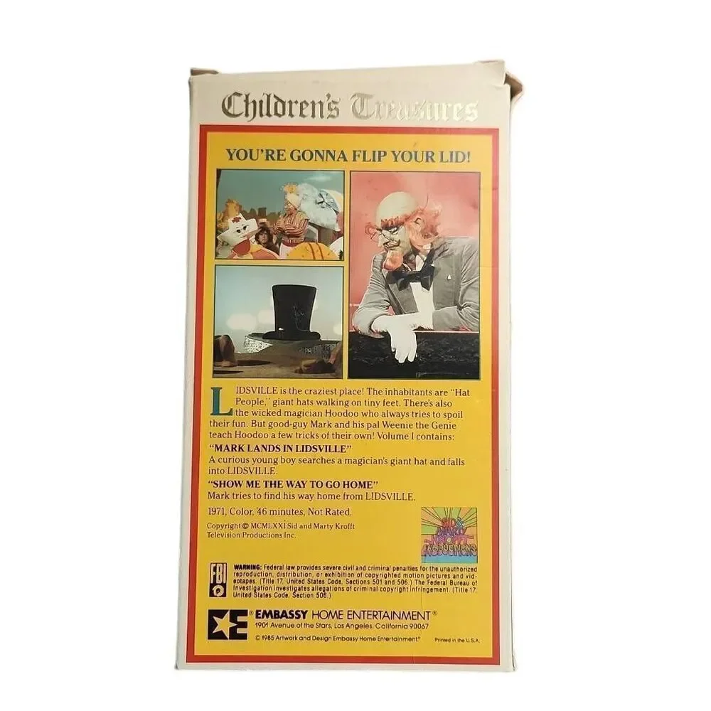 Children's Treasures Presents The World of Sid & Marty Krofft Lidsville VHS Tape